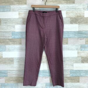 Talbots Heritage Slim Ankle Pants Blue Red Print High Rise Chino Womens 10